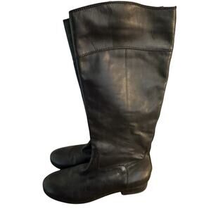 ARTURO CHIANG Black Leather Riding Knee High Boots Womens 8.5 MW Side Zip